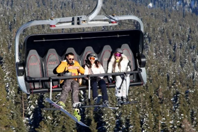 Skiing is done at Ilgaz Yurduntepe Ski Center in March