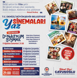 Denizli Büyükşehirden açıkhavada sinema keyfi